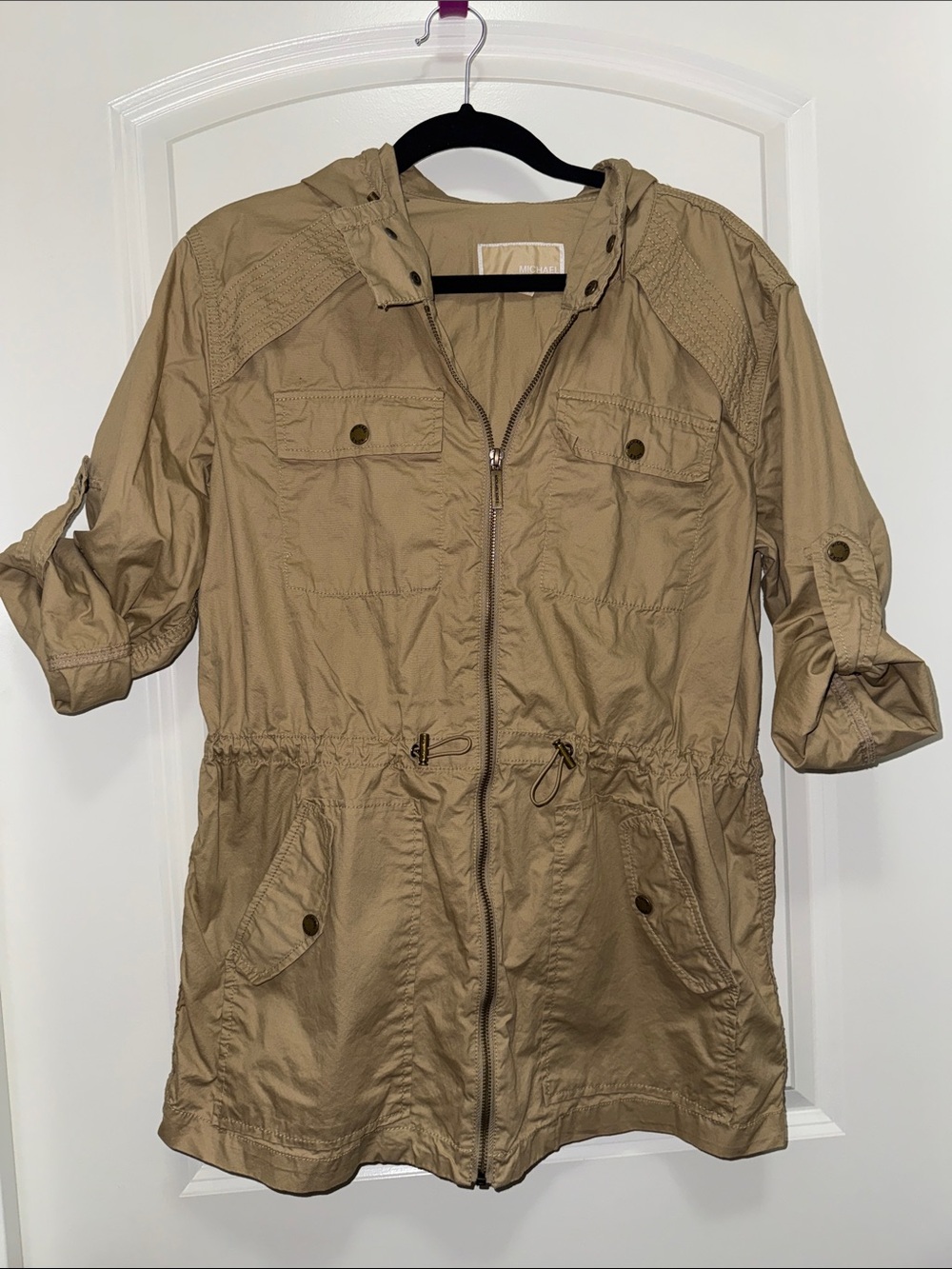 Michael Kors Tan Utility Anorak Jacket with Hood